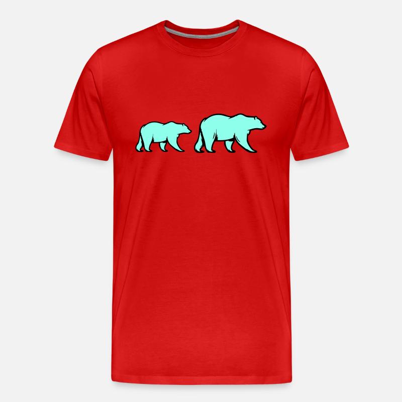 Eisbären - Männer Premium Bio T-Shirt - Rot