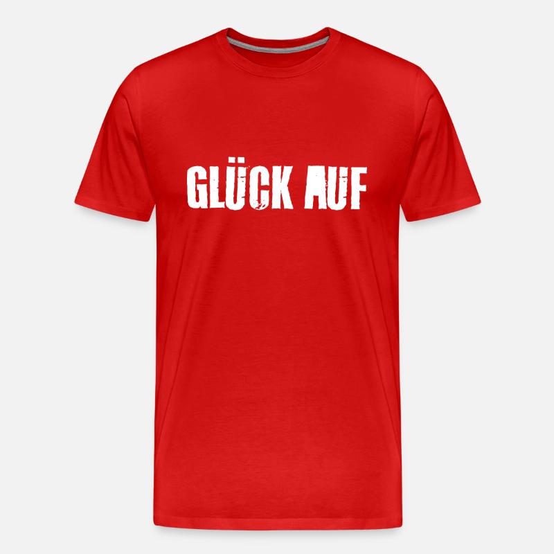 Glück auf - Männer Premium Bio T-Shirt - Rot