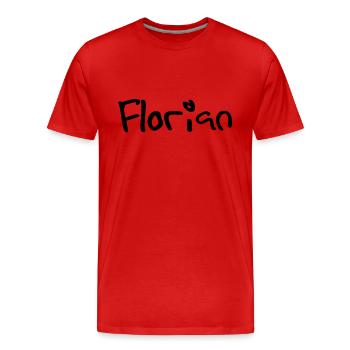 florian - Men's Premium Organic T-Shirt - red - Front - Damien (186cm)