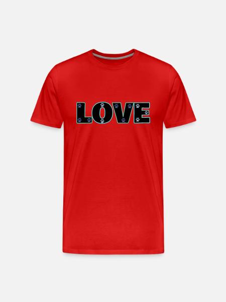 Love blue cat paws - Men's Premium Organic T-Shirt - red