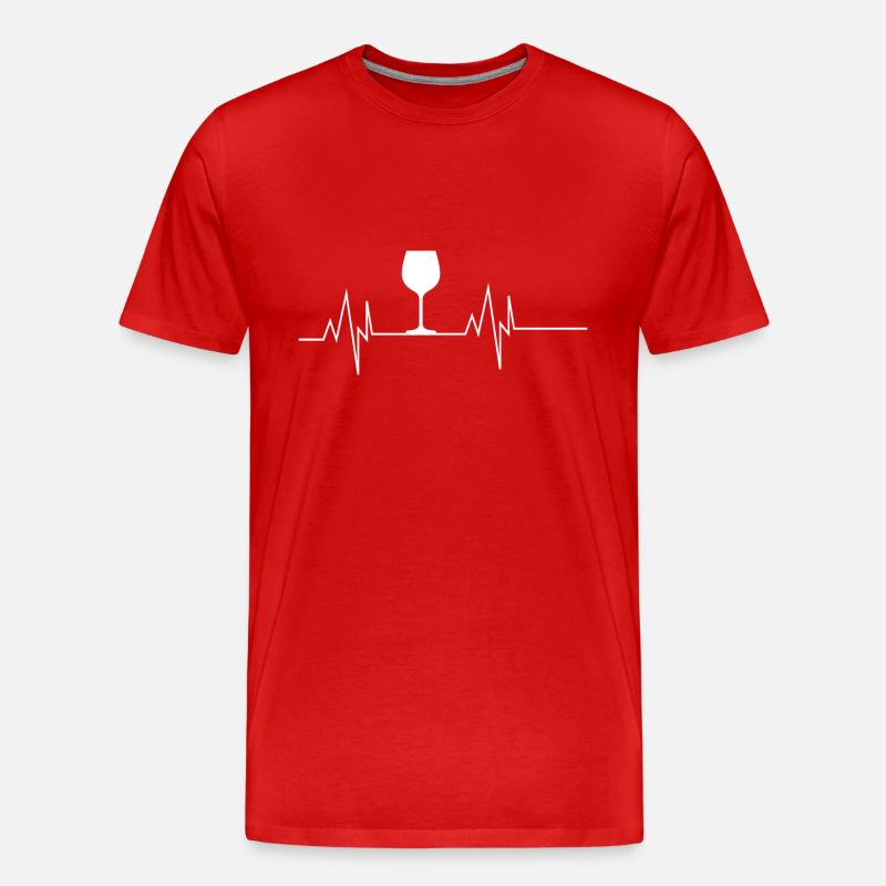 Wein Herzschlag - Männer Premium Bio T-Shirt - Rot