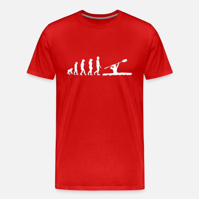 Kajak Evolution - Männer Premium Bio T-Shirt - Rot