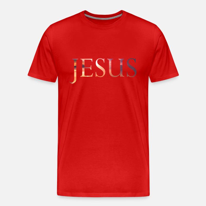 Jesus - Blitz - Männer Premium Bio T-Shirt - Rot