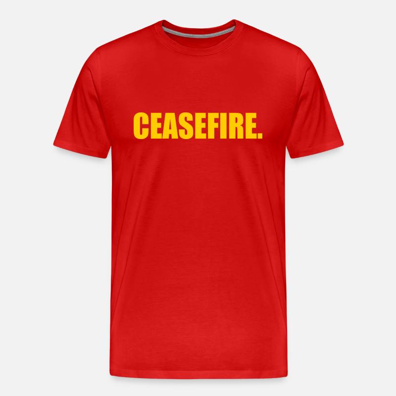Ceasefire now - Männer Premium Bio T-Shirt - Rot