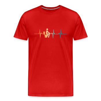 Herzschlag-Toilette - Männer Premium Bio T-Shirt - Rot - Vorne - Damien (186cm)