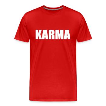 Karma - T-shirt bio Premium Homme - rouge - Devant - Damien (186cm)