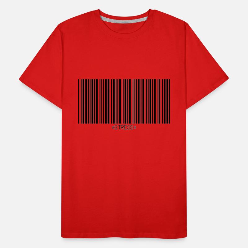 T-shirt de stress de code-barres T-shirt bio Premium Homme