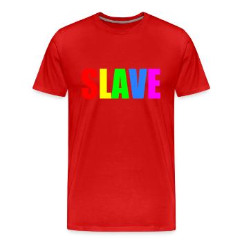 Slave - Men's Premium Organic T-Shirt - red - Front - Damien (186cm)