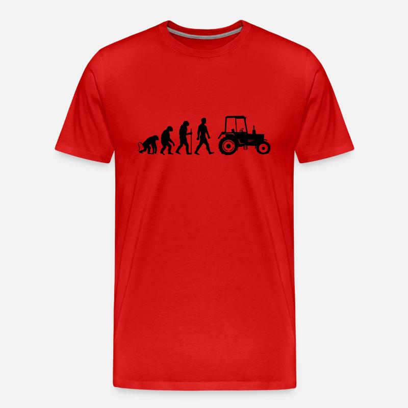 traktor evolution - Männer Premium Bio T-Shirt - Rot