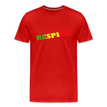 Jamaican jargon, Respect, Jamaican Colors, Rasta - Men's Premium Organic T-Shirt - red - Front - Damien (186cm)