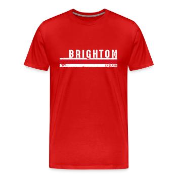 Brighton England Vintage Retro Design for Seaside - Men's Premium Organic T-Shirt - red - Front - Damien (186cm)