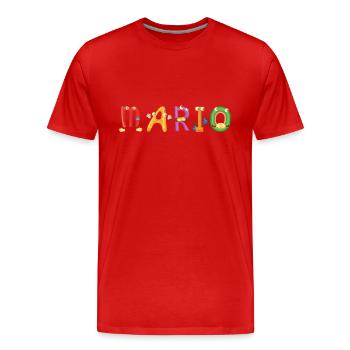 Mario - Männer Premium Bio T-Shirt - Rot - Vorne - Damien (186cm)