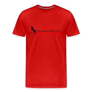 Finger weg - Männer Premium Bio T-Shirt - Rot - Vorne - Damien (186cm)