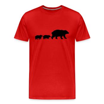 Bear Family Children - Men's Premium Organic T-Shirt - red - Front - Damien (186cm)