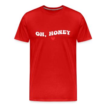 Oh, Honey - T-shirt bio Premium Homme - rouge - Devant - Damien (186cm)