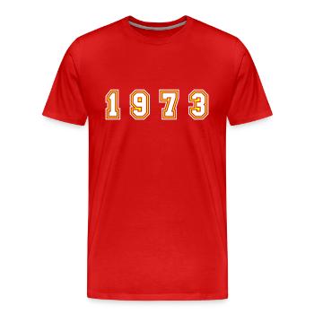 1973 Jahr Zahl - Männer Premium Bio T-Shirt - Rot - Vorne - Damien (186cm)