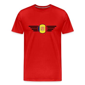Andorra Stil Design T-Shirt - Männer Premium Bio T-Shirt - Rot - Vorne - Damien (186cm)
