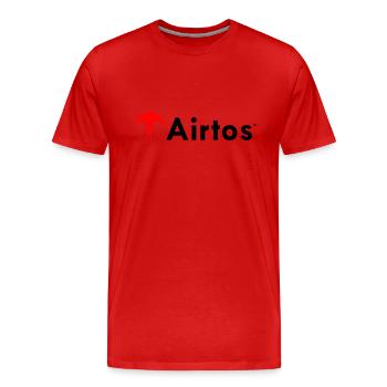 LOGO airtos rouge + texte noir - T-shirt bio Premium Homme - rouge - Devant - Damien (186cm)