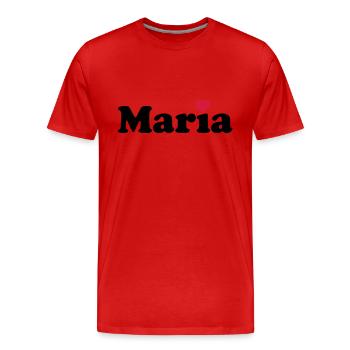 Maria - Männer Premium Bio T-Shirt - Rot - Vorne - Damien (186cm)