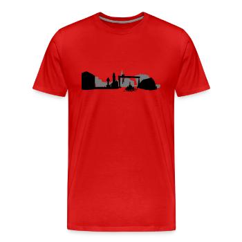Kiel Skyline - T-shirt bio Premium Homme - rouge - Devant - Damien (186cm)