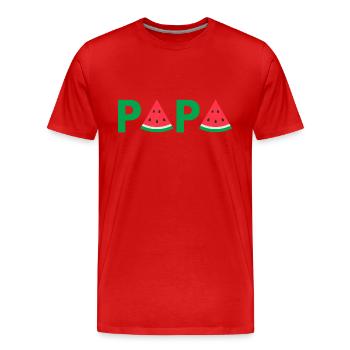 papa pastèque été fruité - T-shirt bio Premium Homme - rouge - Devant - Damien (186cm)