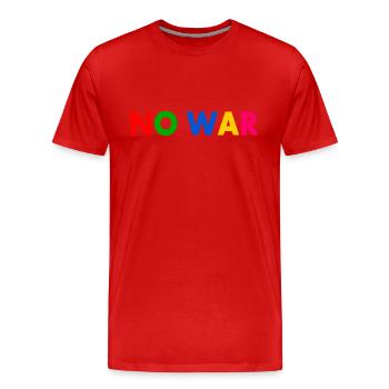 No war - Men's Premium Organic T-Shirt - red - Front - Damien (186cm)