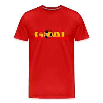 Football Espagne But - T-shirt bio Premium Homme - rouge - Devant - Damien (186cm)