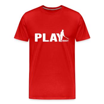 Field Hockey Hockey Player Hockey Team Hockey Game - Men's Premium Organic T-Shirt - red - Front - Damien (186cm)