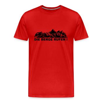 Les montagnes vous appellent - (4) - T-shirt bio Premium Homme - rouge - Devant - Damien (186cm)
