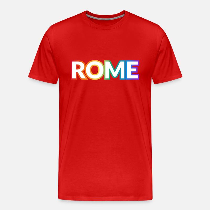 ROME PRIDE Regenbogentext - Männer Premium Bio T-Shirt - Rot