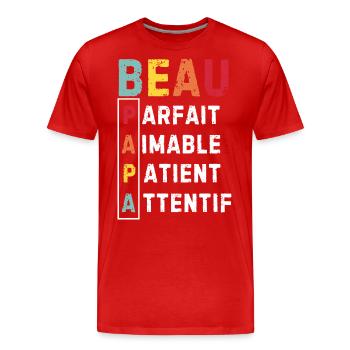 Father's Day Father-in-Law 2024 - Men's Premium Organic T-Shirt - red - Front - Damien (186cm)
