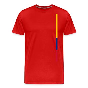 Kolumbien Streifen - Männer Premium Bio T-Shirt - Rot - Vorne - Damien (186cm)