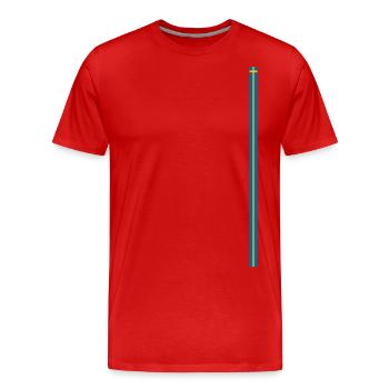 Rayures de style drapeau suédois - T-shirt bio Premium Homme - rouge - Devant - Damien (186cm)