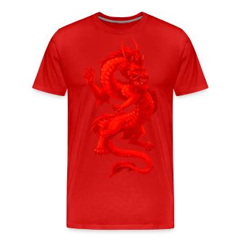 Dragon brillant - T-shirt bio Premium Homme - rouge - Devant - Damien (186cm)