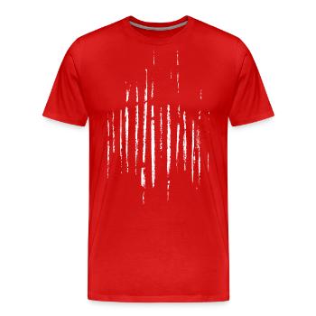 Streifen Vintage - Männer Premium Bio T-Shirt - Rot - Vorne - Damien (186cm)