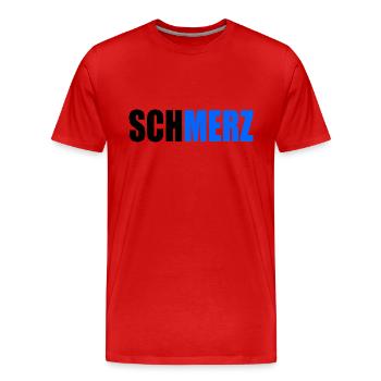 Schmerz no merz - Männer Premium Bio T-Shirt - Rot - Vorne - Damien (186cm)