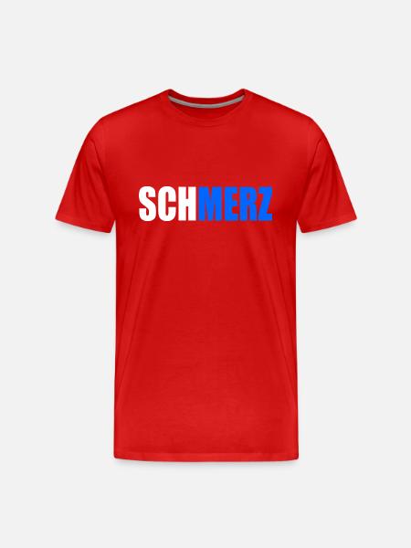 Schmerz no merz - Männer Premium Bio T-Shirt - Rot