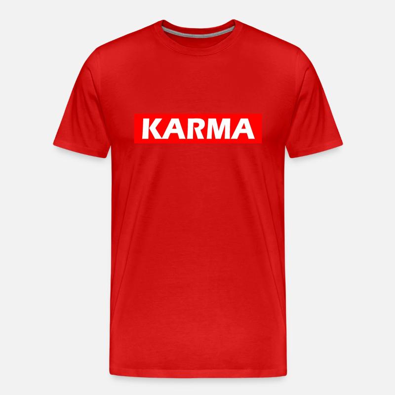 Karma - Männer Premium Bio T-Shirt - Rot