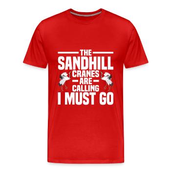 Kanadischer Kranich - Männer Premium Bio T-Shirt - Rot - Vorne - Damien (186cm)