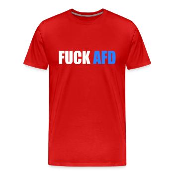 Fuck afd - Männer Premium Bio T-Shirt - Rot - Vorne - Damien (186cm)