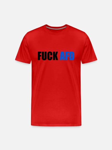 Fuck afd - Männer Premium Bio T-Shirt - Rot