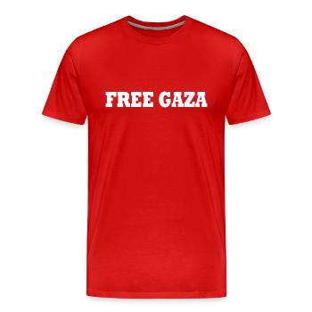 Free gaza - T-shirt bio Premium Homme - rouge - Devant - Damien (186cm)