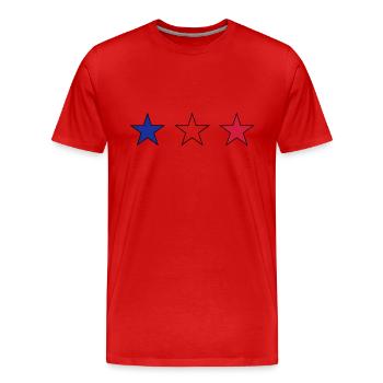 France trois étoiles en bleu-blanc-rouge - T-shirt bio Premium Homme - rouge - Devant - Damien (186cm)