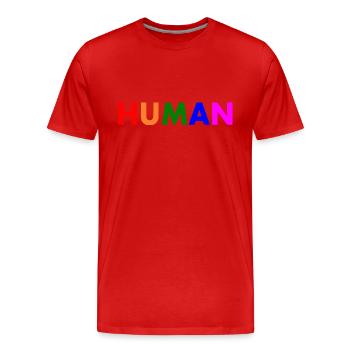 Human - Men's Premium Organic T-Shirt - red - Front - Damien (186cm)