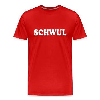 Schwul - Männer Premium Bio T-Shirt - Rot - Vorne - Damien (186cm)