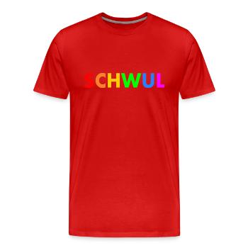 Schwul - Männer Premium Bio T-Shirt - Rot - Vorne - Damien (186cm)