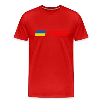 Ukraine - Männer Premium Bio T-Shirt - Rot - Vorne - Damien (186cm)