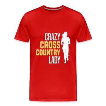 Crosslauf | Cross Country Läufer Berglauf Geschenk - Männer Premium Bio T-Shirt - Rot - Vorne - Damien (186cm)