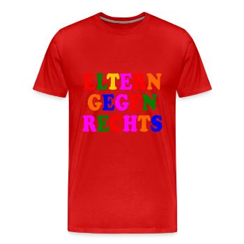 Eltern gegen rechts - Männer Premium Bio T-Shirt - Rot - Vorne - Damien (186cm)