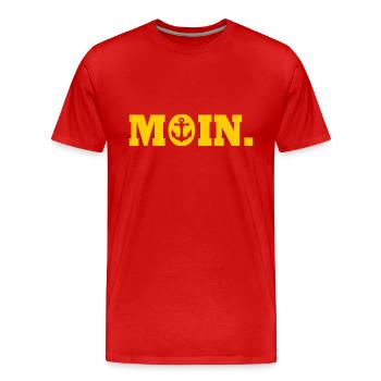 Moin - T-shirt bio Premium Homme - rouge - Devant - Damien (186cm)